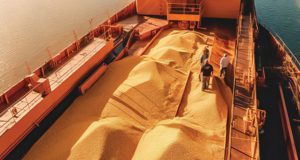 Imagem ilustrativa onde mostra um navio de carga representando balança comercial