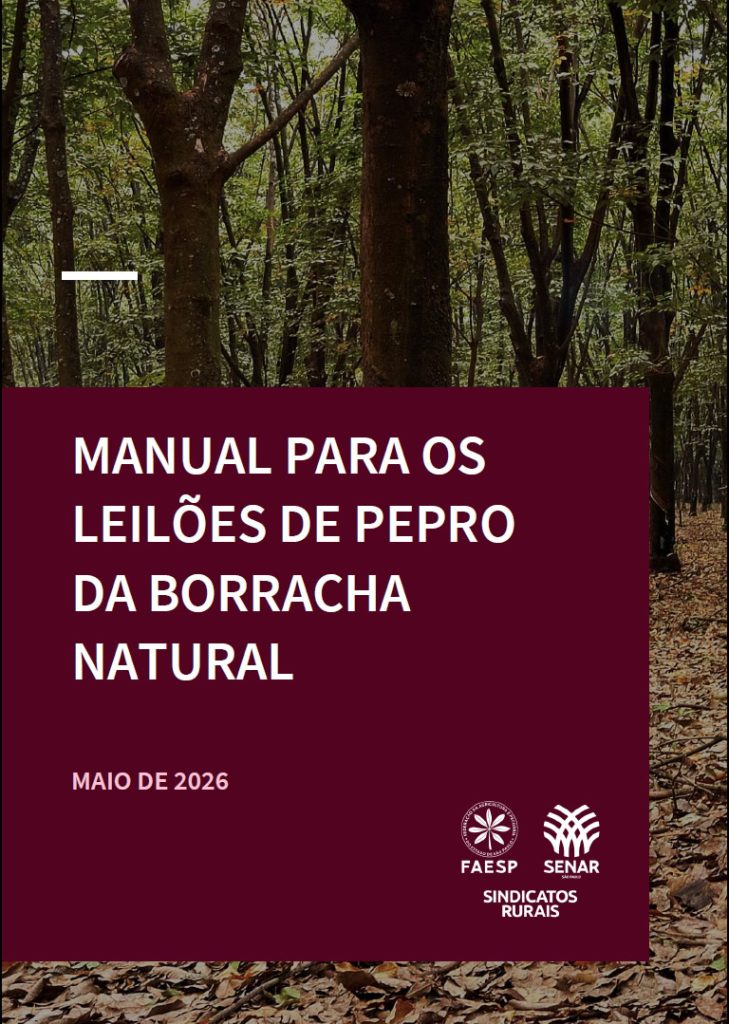 Capa do manual para os leilões de PEPRO da borracha natural