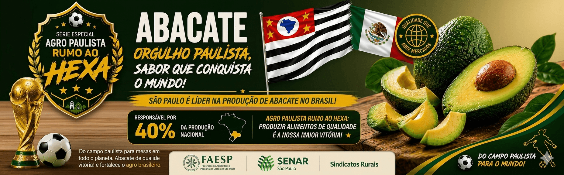 Fruta ganha espaço no mercado internacional e mostra a força do agro paulista na série especial que acompanha a Seleção Brasileira rumo ao hexa