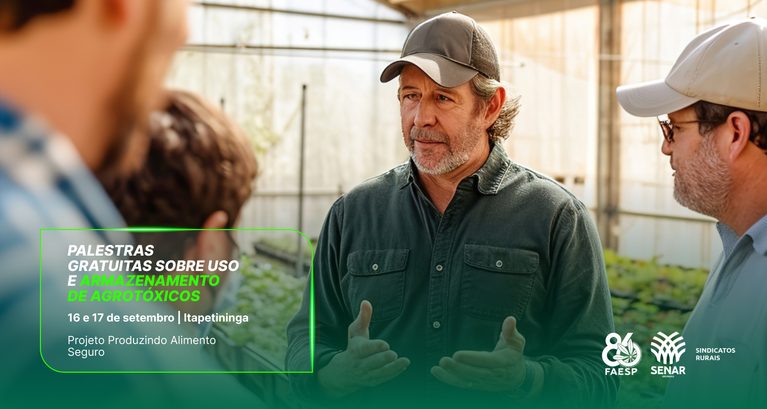 Palestras gratuitas sobre uso e armazenamento de agrotóxicos...