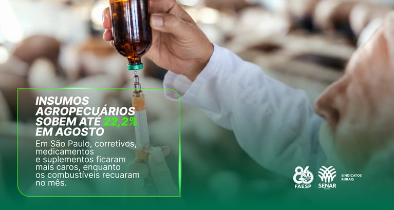 Insumos agropecuários têm alta de até 22,2% em agosto em São...