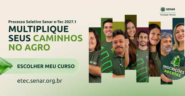 Sistema CNA/Senar abre inscrições para cursos técnicos em Sã...
